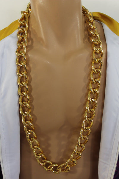 Chunky Metal Thick Chain Links Heavy Long Necklace Gold Hip Hop New Men Biker Fashion - alwaystyle4you - 7