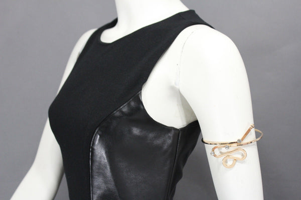 Gold Metal Cuff High Arm Bracelet Wrap Around Retro Silver Rhinestones New Women Fashion Jewelry - alwaystyle4you - 10