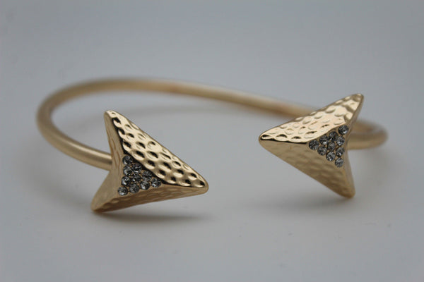 Gold Metal High Arm Cuff Bracelet Skinny Arrow Wrap Around New Women Fashion Jewelry Accessories