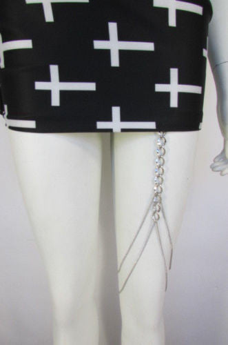Silver Metal Thick Chains Thigh Leg Garter Long Tassel Body Jewelry New Women Accessories