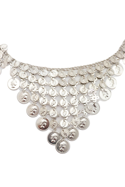 Brand New Women Silver Metal Chain Coin Charms Bling Belt Belly Dance Hip High Waist Fit S M