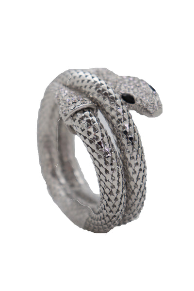 Brand New Women Wrist Bangle Bracelet Silver Color Metal Fashion Jewelry Wrap Around Snake