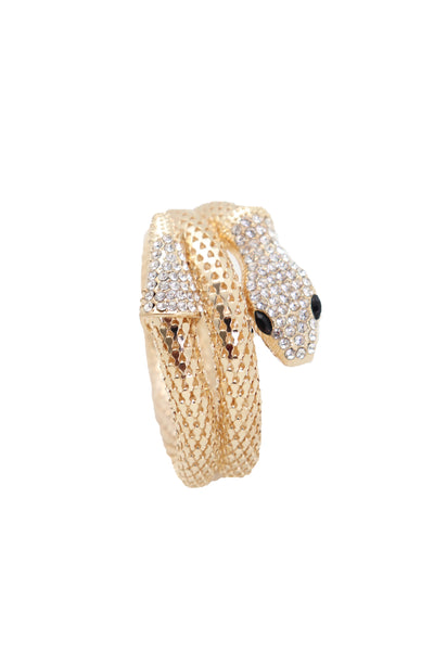 Brand New Women Wrist Bangle Bracelet Gold Metal Fashion Jewelry Wrap Around Snake Bling
