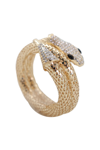 Brand New Women Wrist Bangle Bracelet Gold Metal Fashion Jewelry Wrap Around Snake Bling
