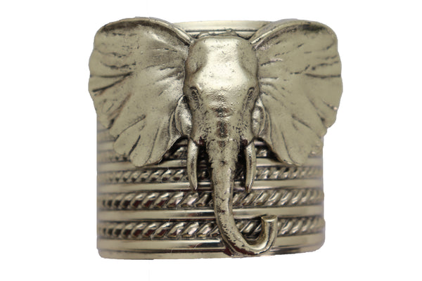 Brand New Women Antique Gold Metal Bangle Cuff Bracelet Bohemian Fashion Jewelry Elephant