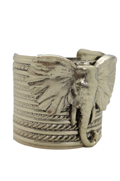 Brand New Women Antique Gold Metal Bangle Cuff Bracelet Bohemian Fashion Jewelry Elephant