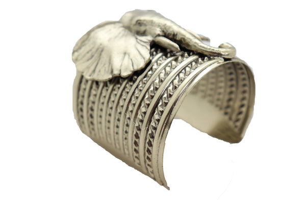 Brand New Women Antique Gold Metal Bangle Cuff Bracelet Bohemian Fashion Jewelry Elephant