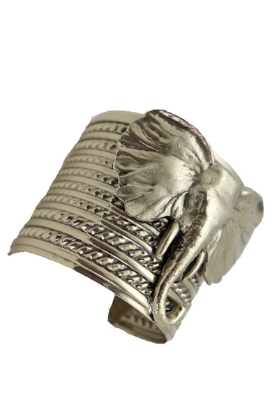 Brand New Women Antique Gold Metal Bangle Cuff Bracelet Bohemian Fashion Jewelry Elephant