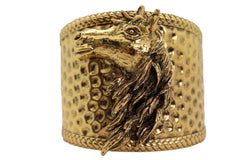 Gold Fashion Metal Wrist Cuff Bracelet Horse Head Animal Rodeo Jewelry Hot