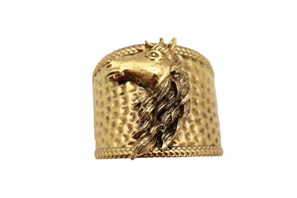 Brand New Women Gold Fashion Metal Wrist Cuff Bracelet Horse Head Animal Rodeo Jewelry Hot