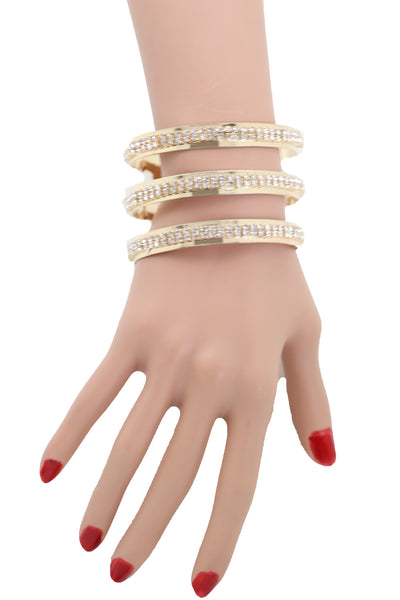 Brand New Women Fancy Fashion Gold Metal Cuff Bracelet Bling Long Tassel Fringes Jewelry