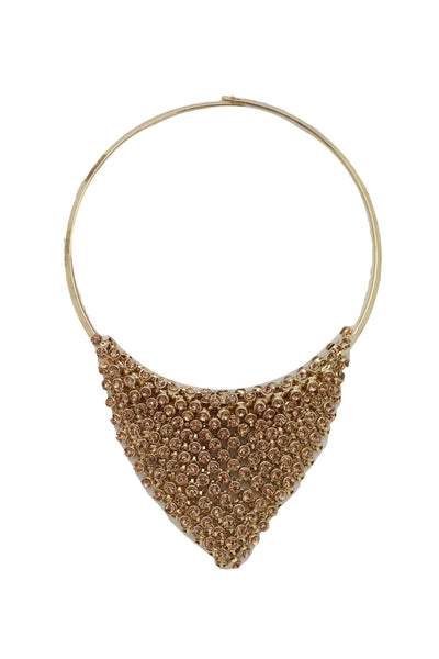 Women Gold Metal Choker Bib Strand Jewelry Fashion Necklace Bling Mesh Elegant Fancy Style