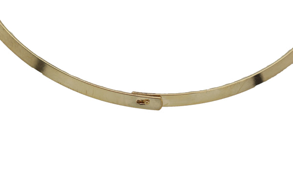 Women Gold Metal Choker Bib Strand Jewelry Fashion Necklace Bling Mesh Elegant Fancy Style
