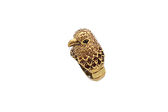 Gold Metal Ring Bird Head Eagle Stretch Band One Size Cute