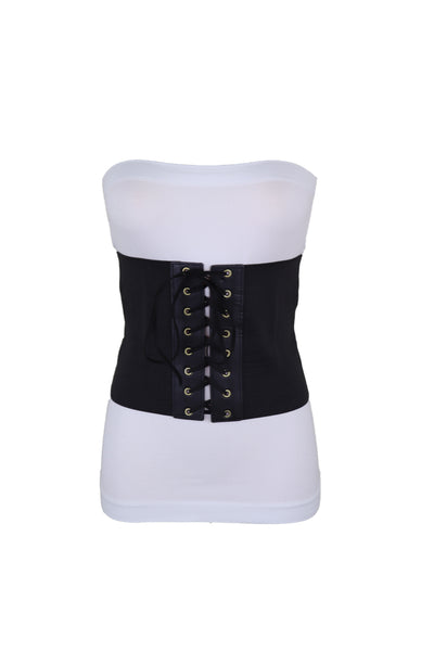 Brand New Women Black Corset Extra Wide Elastic Slim Fit Waistband Fashion Belt Size S M
